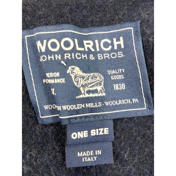 Woolrich Wool & Polyester Poncho With Color Block Design Made In Italy 73e - Picture 3 of 7